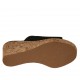 Woman's open mules in black pierced leather with platform and wedge heel 7 - Available sizes:  43
