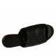 Sabot aperto da donna in pelle forata nera con plateau e zeppa 7 - Misure disponibili: 43