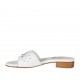 Woman's open mules in white leather with studs heel 2 - Available sizes:  32, 43