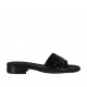 Sabot aperto da donna in pelle nera con borchie tacco 2 - Misure disponibili: 32, 33, 42