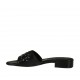 Sabot aperto da donna in pelle nera con borchie tacco 2 - Misure disponibili: 32, 33, 42