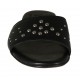 Woman's open mules in black leather with studs heel 2 - Available sizes:  32, 33, 42
