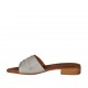 Sabot aperto da donna in pelle grigia con borchie tacco 2 - Misure disponibili: 32, 33, 42, 43, 44