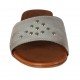 Sabot aperto da donna in pelle grigia con borchie tacco 2 - Misure disponibili: 32, 33, 42, 43, 44