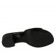 Woman's open mules in black leather with accessory heel 4 - Available sizes:  32