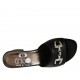 Mule ouvert pour femmes en cuir noir avec accessoire talon 4 - Pointures disponibles:  32