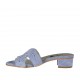 Mule ouvert pour femmes en daim bleu gris avec goujons talon 3 - Pointures disponibles:  43