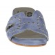 Mule ouvert pour femmes en daim bleu gris avec goujons talon 3 - Pointures disponibles:  43