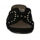 Sabo abierto para mujer en gamuza negra con tachuelas tacon 3 - Tallas disponibles:  32, 42