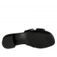 Sabo abierto para mujer en gamuza negra con tachuelas tacon 3 - Tallas disponibles:  32, 42