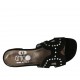 Sabo abierto para mujer en gamuza negra con tachuelas tacon 3 - Tallas disponibles:  32, 42