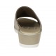 Woman's open mules in taupe glittered printed leather wedge heel 4 - Available sizes:  43