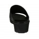 Mule ouvert pour femmes en cuir imprimé scintillant gris argent talon compensé 4 - Pointures disponibles:  42, 43