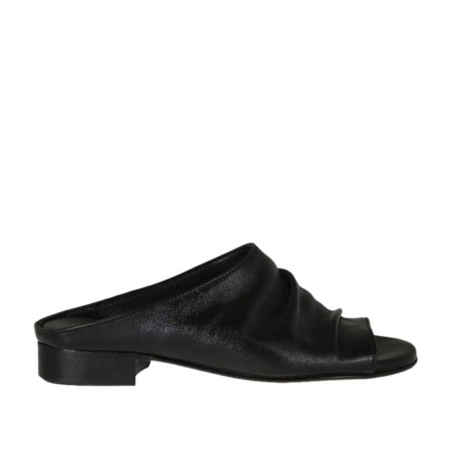 Sabot da donna in pelle nera tacco 2 - Misure disponibili: 33