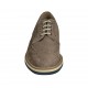Scarpa casual derby stringata con lavorazione Brogue da uomo in camoscio e camoscio stampato taupe - Misure disponibili: 37, 38, 46