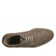 Scarpa casual derby stringata con lavorazione Brogue da uomo in camoscio e camoscio stampato taupe - Misure disponibili: 37, 38, 46