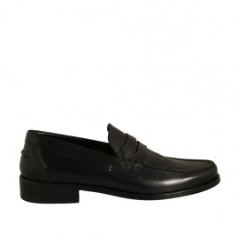 Mocassino elegante classico da uomo in pelle nera - Misure disponibili: 36, 37, 38, 46, 47, 48, 49, 50