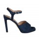 Sandale pour femmes avec plateforme et courroie en daim bleu talon 10 - Pointures disponibles:  42