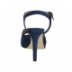 Sandalia para mujeres con plataforma y cinturon en gamuza azul tacon 10 - Tallas disponibles:  42