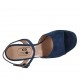 Sandalo da donna con plateau e cinturino in camoscio blu tacco 10 - Misure disponibili: 42