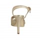 Sandalo con cinturino da donna con plateau in pelle laminata platino tacco 10 - Misure disponibili: 32, 34, 42, 43, 44, 45
