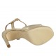 Sandale pour femmes avec courroie et plateforme en cuir lamé platine talon 10 - Pointures disponibles:  32, 42, 43