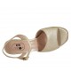 Sandalo con cinturino da donna con plateau in pelle laminata platino tacco 10 - Misure disponibili: 32, 34, 42, 43, 44, 45
