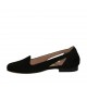 Ballerine pour femmes à côtés ouverts en daim noir talon 1 - Pointures disponibles:  33