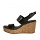 Sandalo da donna in vernice nera con plateau e zeppa 7 - Misure disponibili: 43