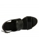 Sandalo da donna in vernice nera con plateau e zeppa 7 - Misure disponibili: 43