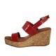 Sandalo da donna in vernice rossa con plateau e zeppa 7 - Misure disponibili: 42, 43
