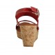 Sandalo da donna in vernice rossa con plateau e zeppa 7 - Misure disponibili: 42, 43