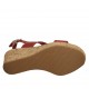 Sandalo da donna in vernice rossa con plateau e zeppa 7 - Misure disponibili: 42, 43