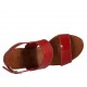 Sandalo da donna in vernice rossa con plateau e zeppa 7 - Misure disponibili: 42, 43