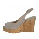 Sandalo da donna in camoscio grigio zeppa 10 - Misure disponibili: 32, 33, 34, 42, 45