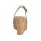 Sandalo da donna in pelle taupe laminata platino zeppa 10 - Misure disponibili: 31, 42