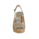 Sandalo da donna in pelle taupe laminata platino zeppa 10 - Misure disponibili: 31, 42