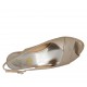 Sandalo da donna in pelle taupe laminata platino zeppa 10 - Misure disponibili: 31, 42