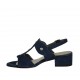 Woman's sandal with studs in blue suede heel 3 - Available sizes:  42