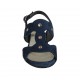 Woman's sandal with studs in blue suede heel 3 - Available sizes:  42