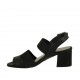 Sandalo da donna con elastici in pelle nera tacco 5 - Misure disponibili: 32, 34, 44, 45