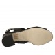Sandalo da donna con elastici in pelle nera tacco 5 - Misure disponibili: 32, 34, 44, 45