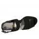 Sandalo da donna con elastici in pelle nera tacco 5 - Misure disponibili: 32, 34, 44, 45