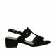 Sandalo da donna con borchie in camoscio nero tacco 3 - Misure disponibili: 32, 33, 43, 44