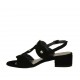 Sandalo da donna con borchie in camoscio nero tacco 3 - Misure disponibili: 32, 33, 43, 44