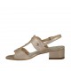 Sandalo da donna con borchie in pelle laminata rosa tacco 3 - Misure disponibili: 43, 44, 45