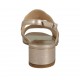 Sandalo da donna con borchie in pelle laminata rosa tacco 3 - Misure disponibili: 43, 44, 45