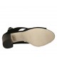 Sandalo da donna con perle in camoscio nero tacco 7 - Misure disponibili: 32, 34, 42, 43, 44, 45