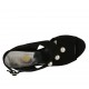 Sandale pour femmes avec perles en daim noir talon 7 - Pointures disponibles:  32, 34, 42, 43, 45