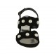Sandalo da donna con perle in camoscio nero tacco 6 - Misure disponibili: 33, 34, 43, 45